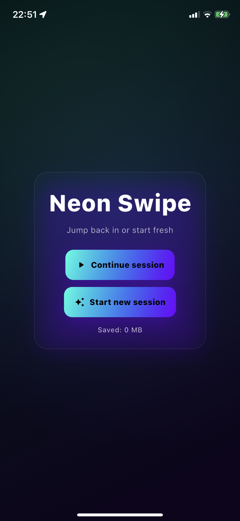 Neon Swipe app screenshot